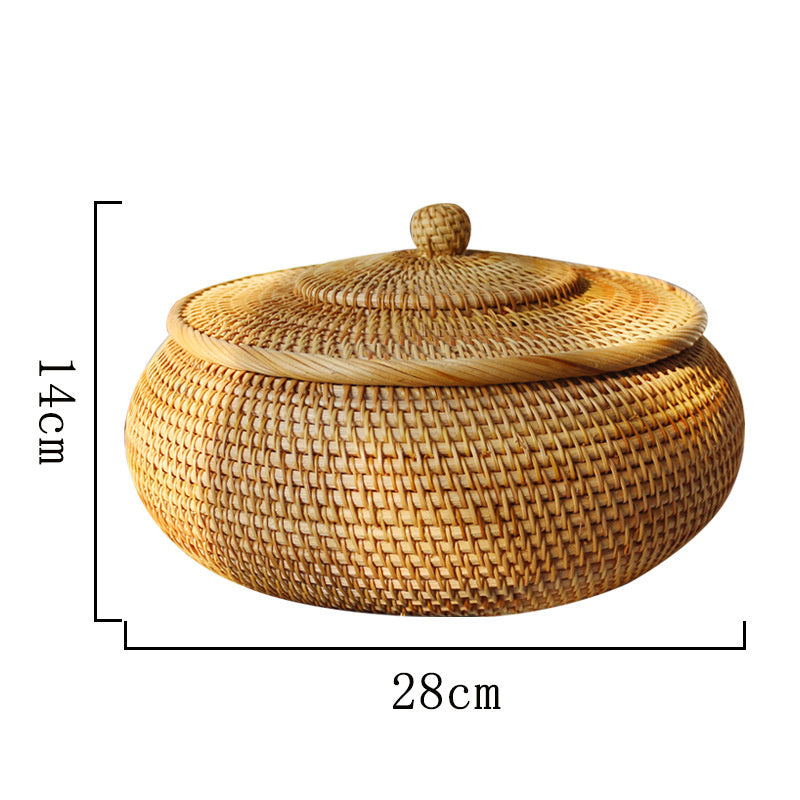 Rattan Inspired Straw Storage Box