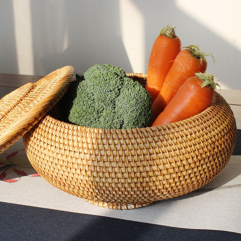 Rattan Inspired Straw Storage Box