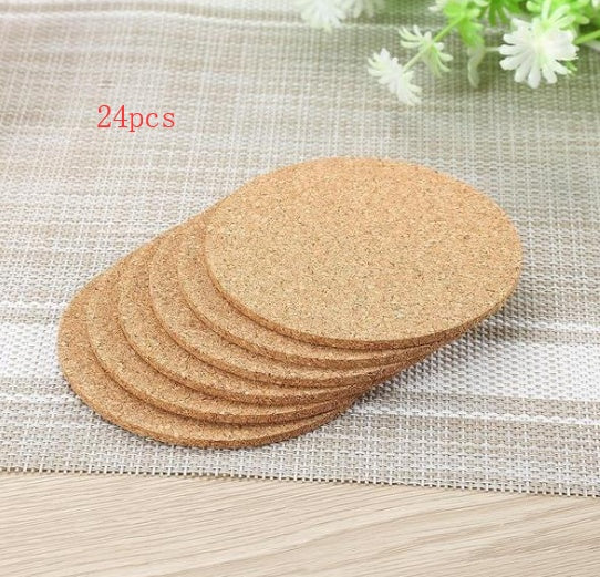 24 Piece Natural Cork Coasters