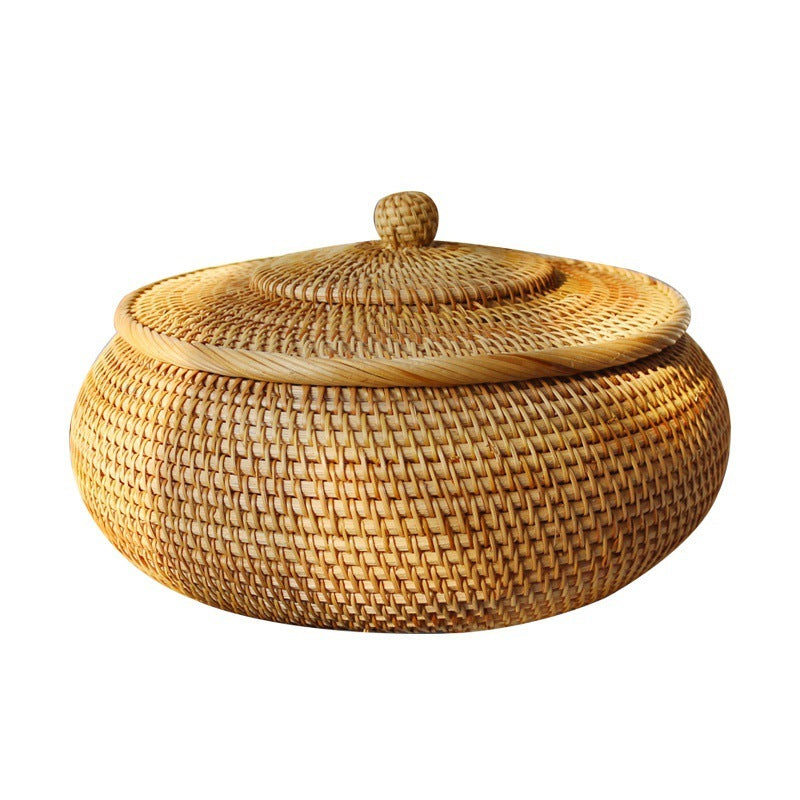 Rattan Inspired Straw Storage Box