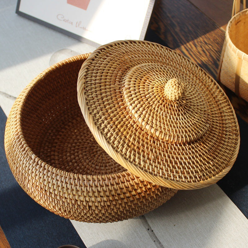 Rattan Inspired Straw Storage Box